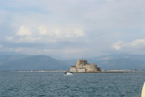 The small island fortress of Bourtzi in Nafplio's harbor