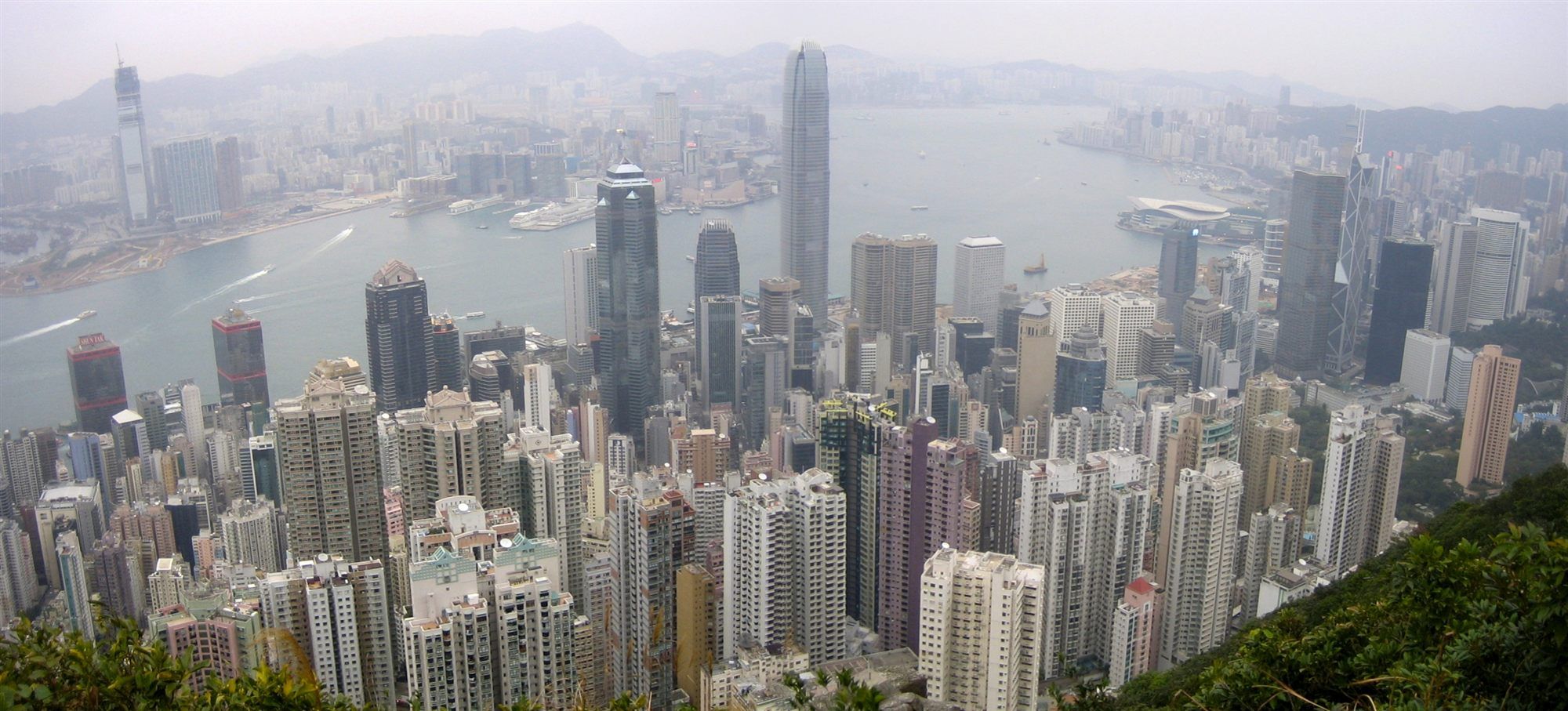 Hong Kong Island's skyscraper skyline seen from Victoria Peak