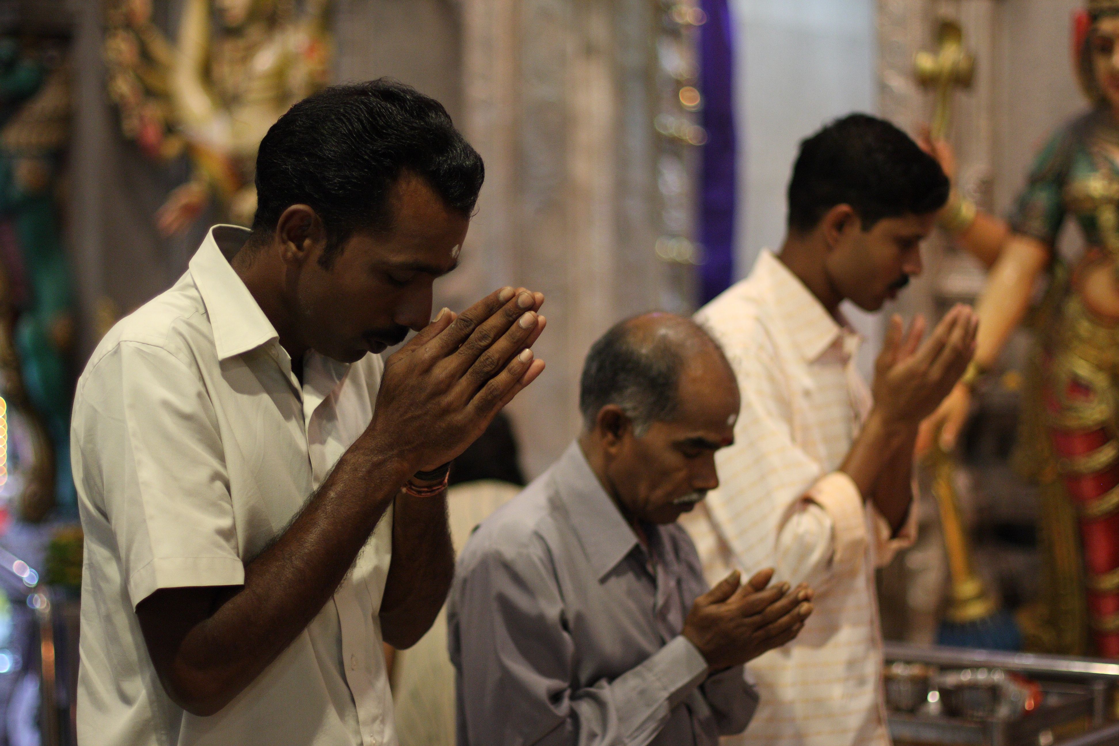 The colorful gopuram tower of Sri Veeramakaliamman Temple in Singapore's Little India