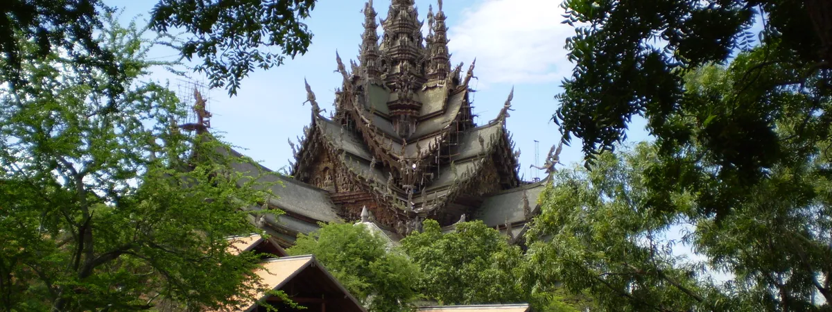 The Sanctuary of Truth, a wooden temple-museum in Naklua, north of Central Pattaya