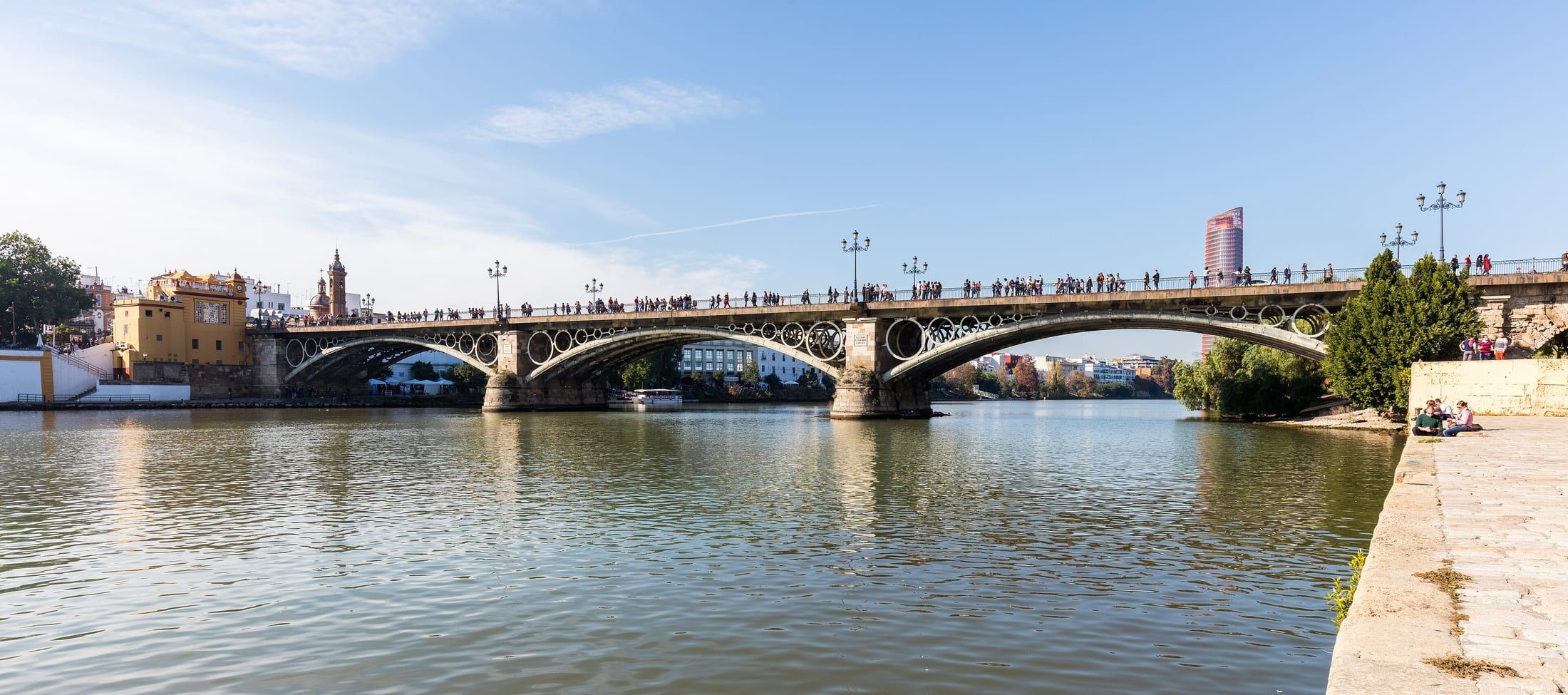 The Puente de Isabel II bridge crossing the Guadalquivir river into Seville's Triana district